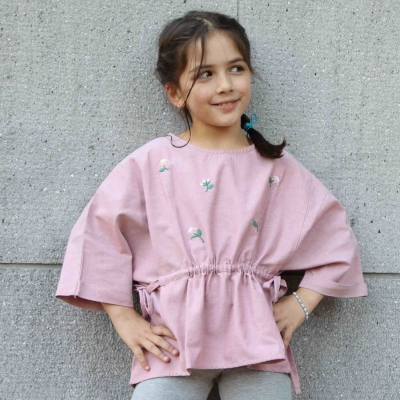 بلوز آکسفورد آستین پاکتی گت دار