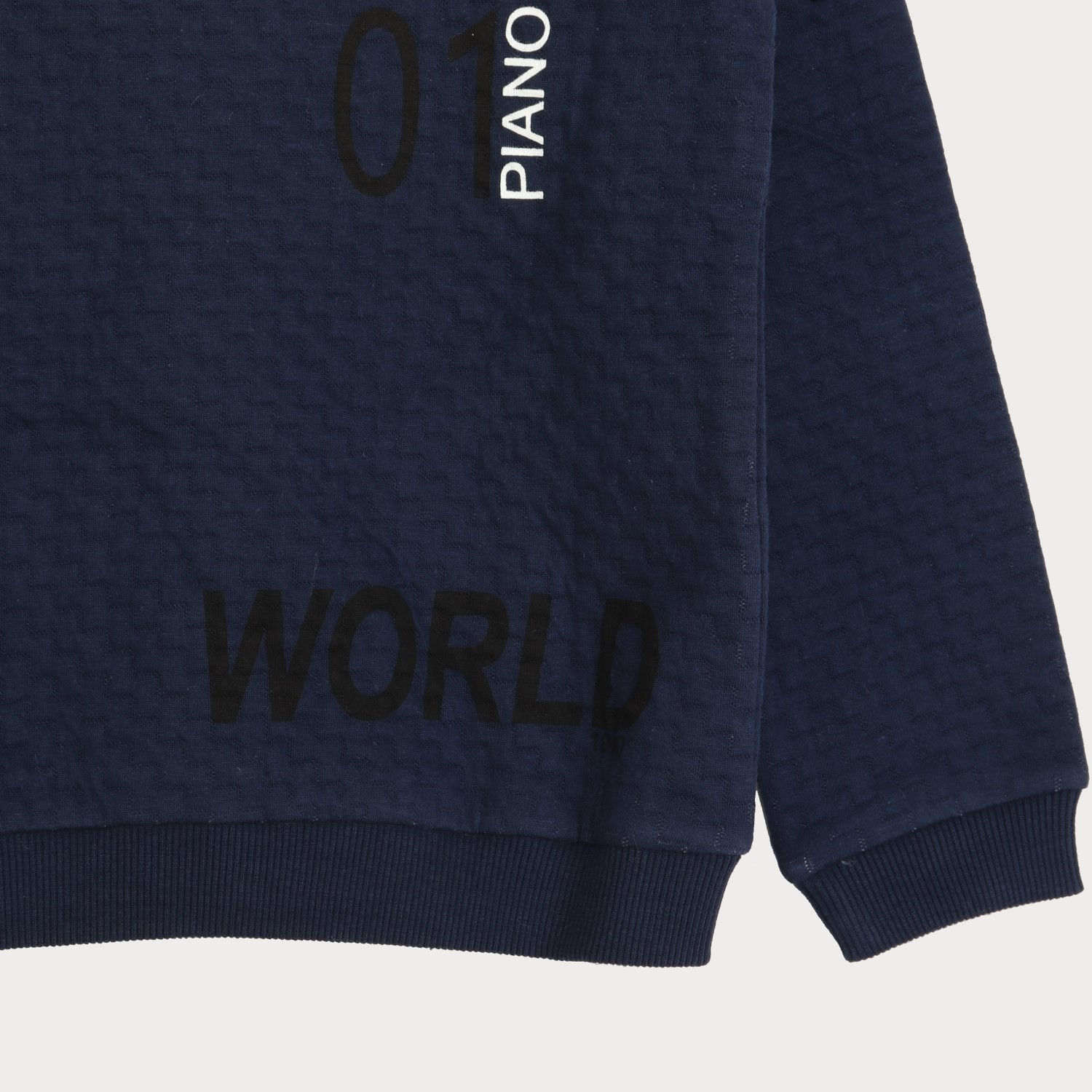 بلوز پسرانه ژاکارد سرشانه چرم