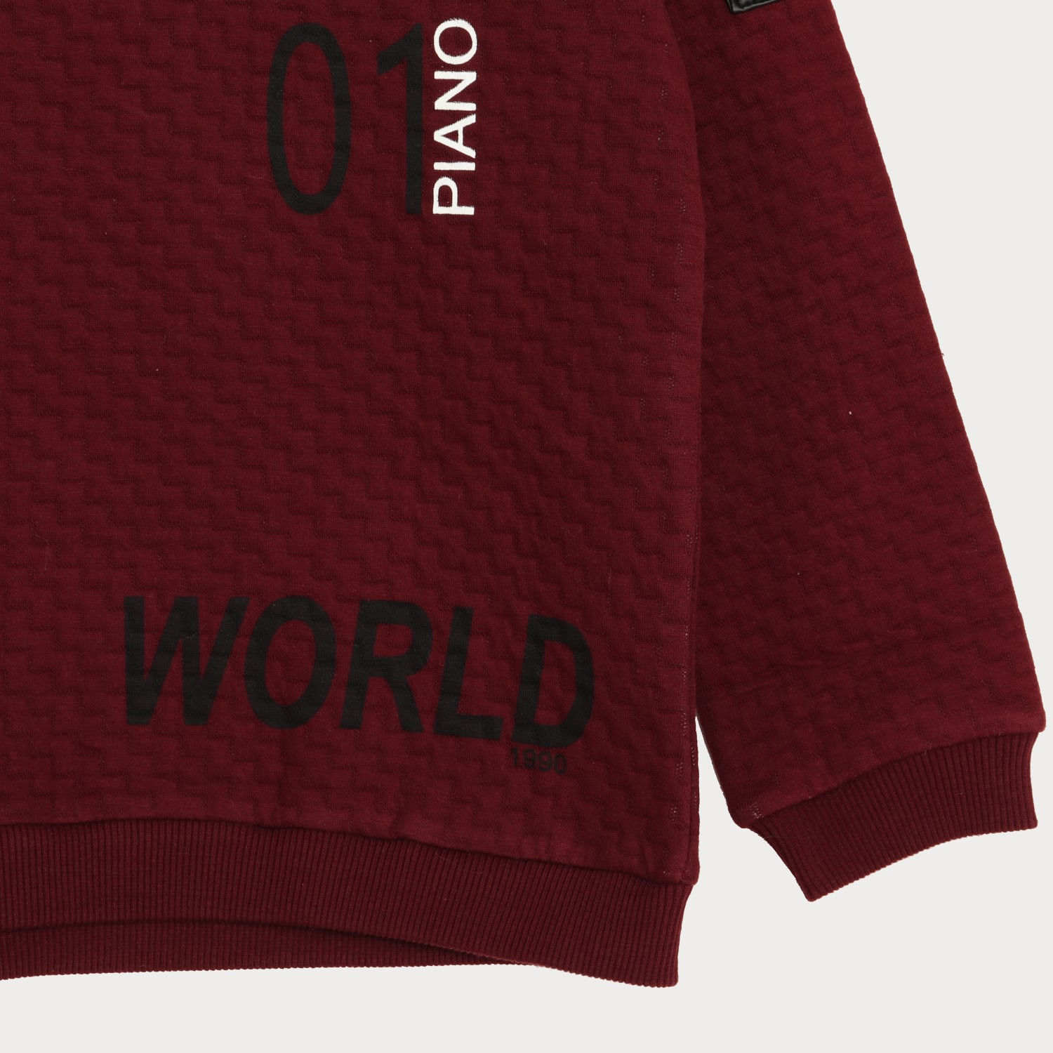 بلوز پسرانه ژاکارد سرشانه چرم