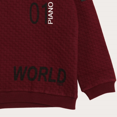 بلوز پسرانه ژاکارد سرشانه چرم