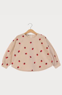 بلوز پوپلین پشت پیلی دار