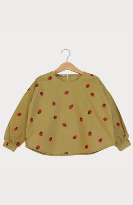 بلوز پوپلین پشت پیلی دار