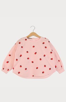 بلوز پوپلین پشت پیلی دار