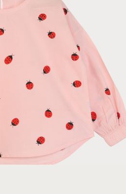 بلوز پوپلین پشت پیلی دار