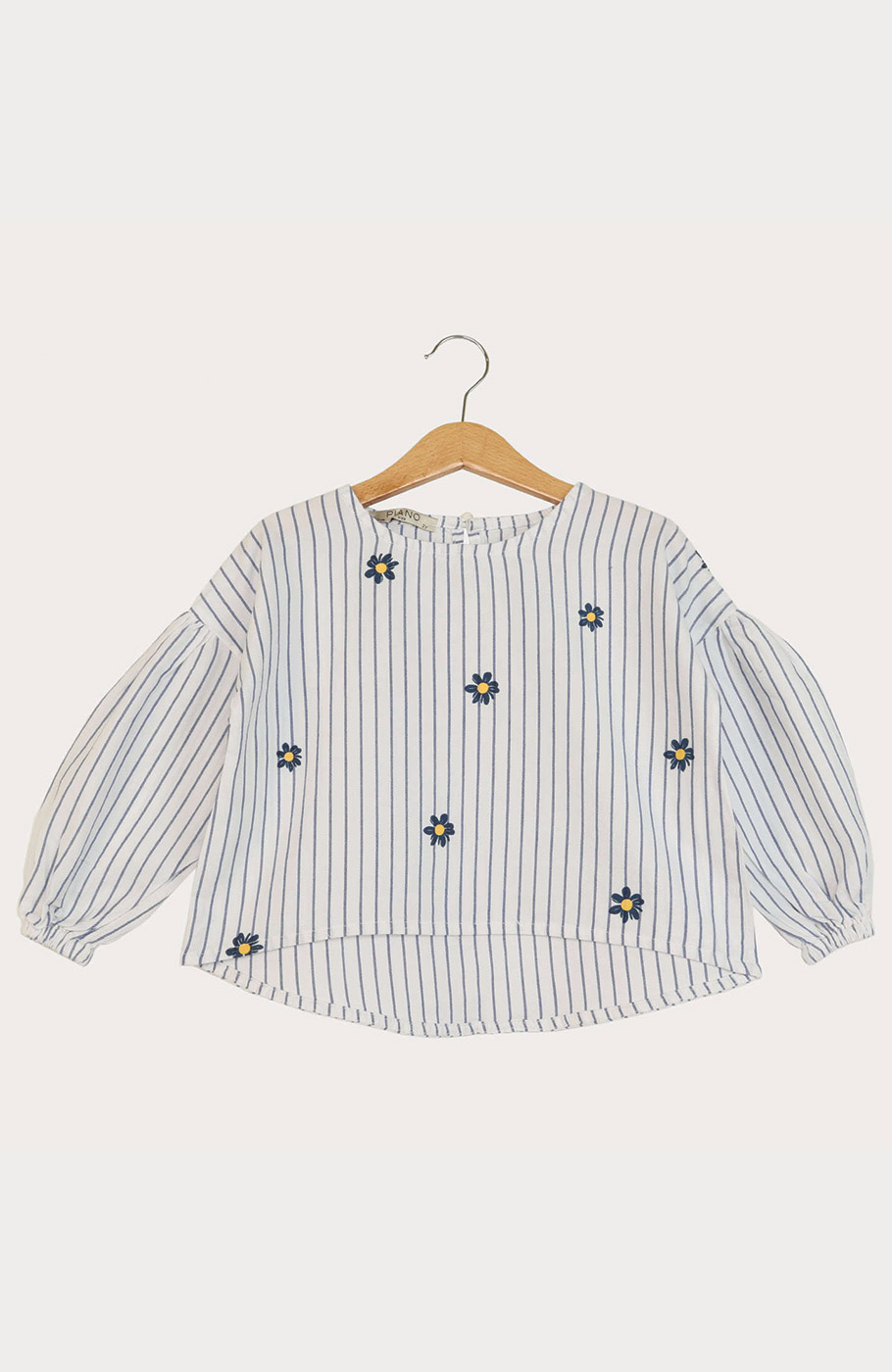 بلوز آکسفورد راه راه سرشانه افتاده