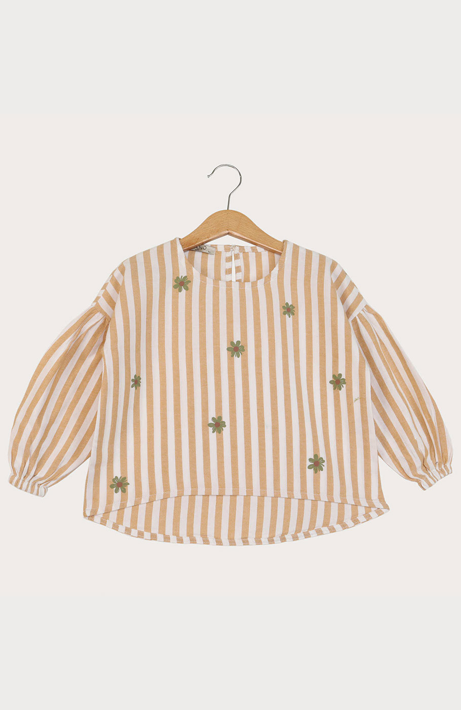 بلوز آکسفورد راه راه سرشانه افتاده