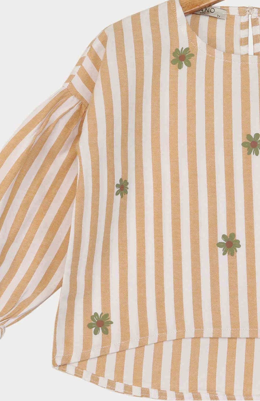 بلوز آکسفورد راه راه سرشانه افتاده