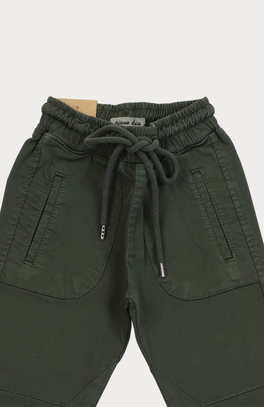 شلوار کتان کمر کش دمپا کشباف