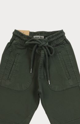 شلوار کتان کمر کش دمپا کشباف