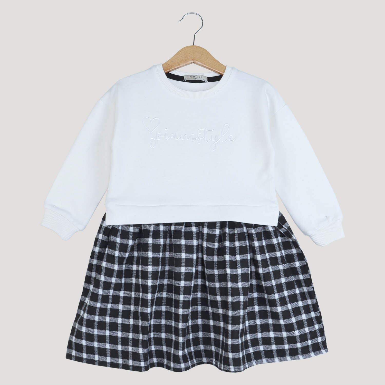 پیراهن دورس لایکرا اسلپ و فلانل چهارخانه