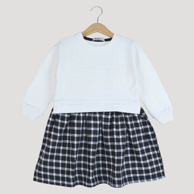 پیراهن دورس لایکرا اسلپ و فلانل چهارخانه