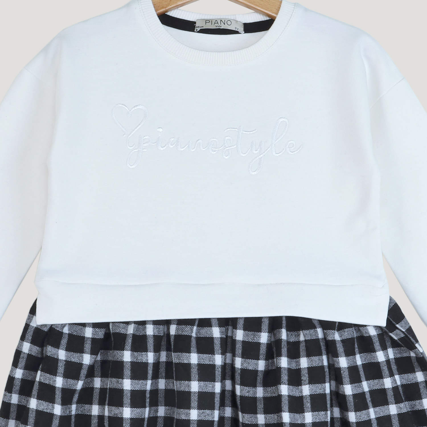 پیراهن دورس لایکرا اسلپ و فلانل چهارخانه