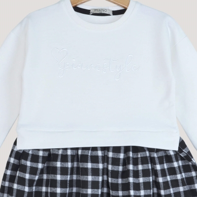 پیراهن دورس لایکرا اسلپ و فلانل چهارخانه