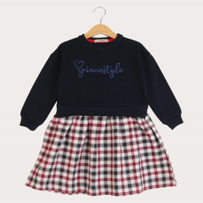 پیراهن دورس لایکرا اسلپ و فلانل چهارخانه