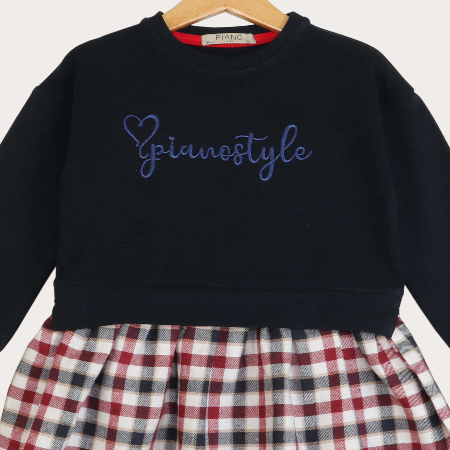 پیراهن دورس لایکرا اسلپ و فلانل چهارخانه