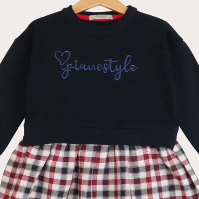 پیراهن دورس لایکرا اسلپ و فلانل چهارخانه