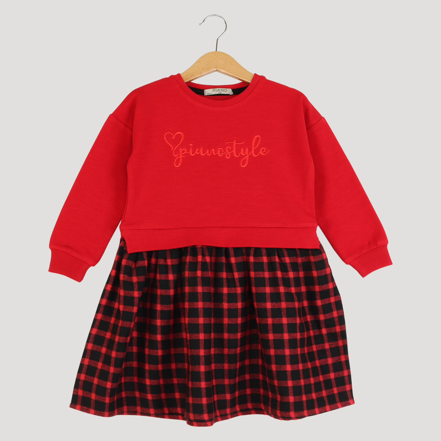 پیراهن دورس لایکرا اسلپ و فلانل چهارخانه