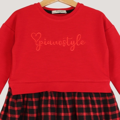 پیراهن دورس لایکرا اسلپ و فلانل چهارخانه