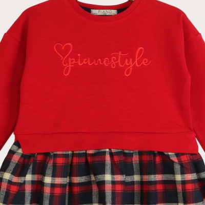 پیراهن دورس لایکرا اسلپ و فلانل چهارخانه