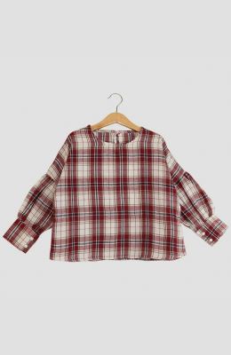 بلوز فلانل مچ چین دار