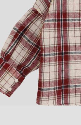 بلوز فلانل مچ چین دار