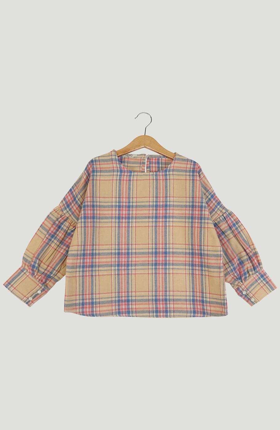 بلوز فلانل مچ چین دار