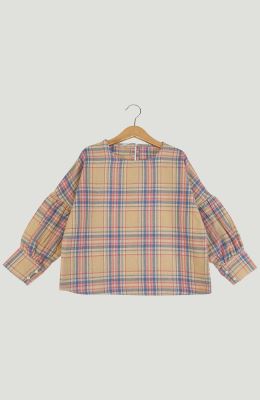 بلوز فلانل مچ چین دار