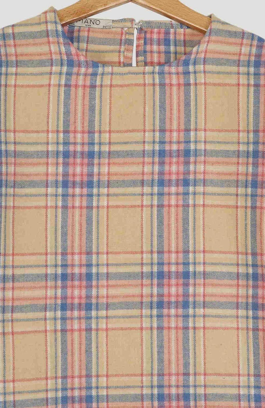 بلوز فلانل مچ چین دار