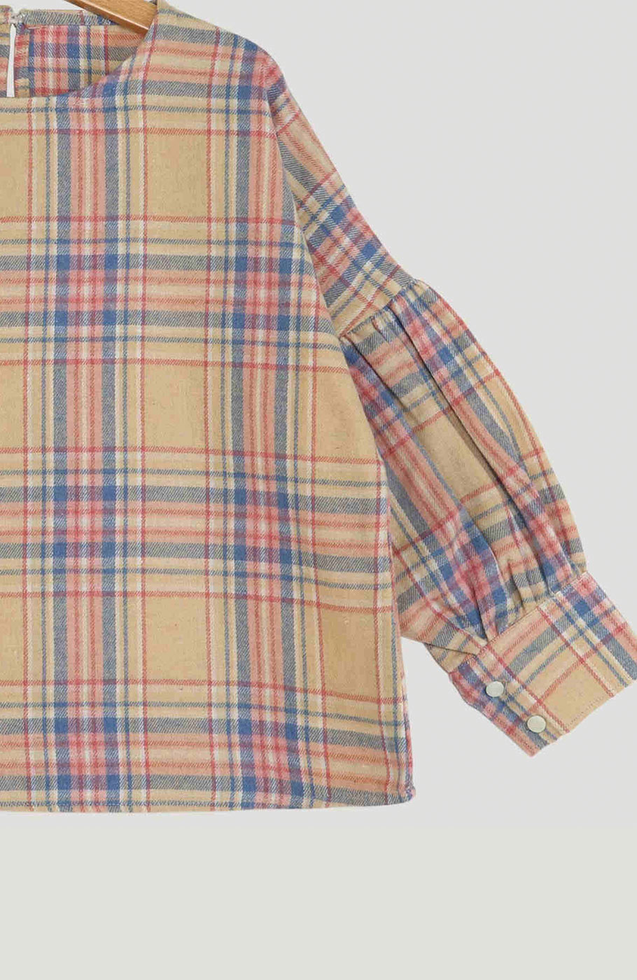 بلوز فلانل مچ چین دار