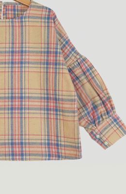 بلوز فلانل مچ چین دار