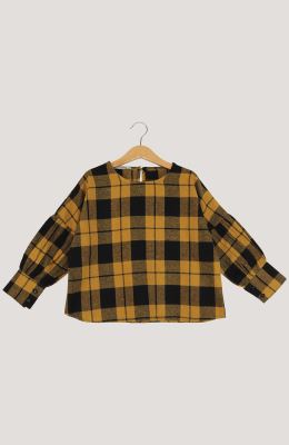 بلوز فلانل مچ چین دار