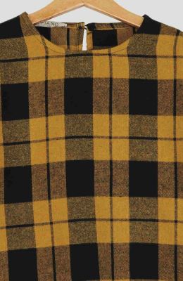 بلوز فلانل مچ چین دار