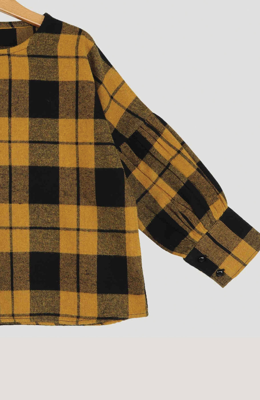 بلوز فلانل مچ چین دار