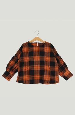 بلوز فلانل مچ چین دار