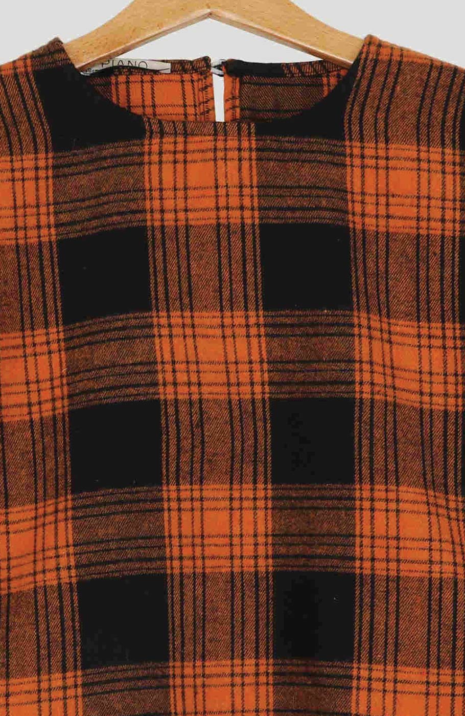 بلوز فلانل مچ چین دار