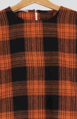 بلوز فلانل مچ چین دار