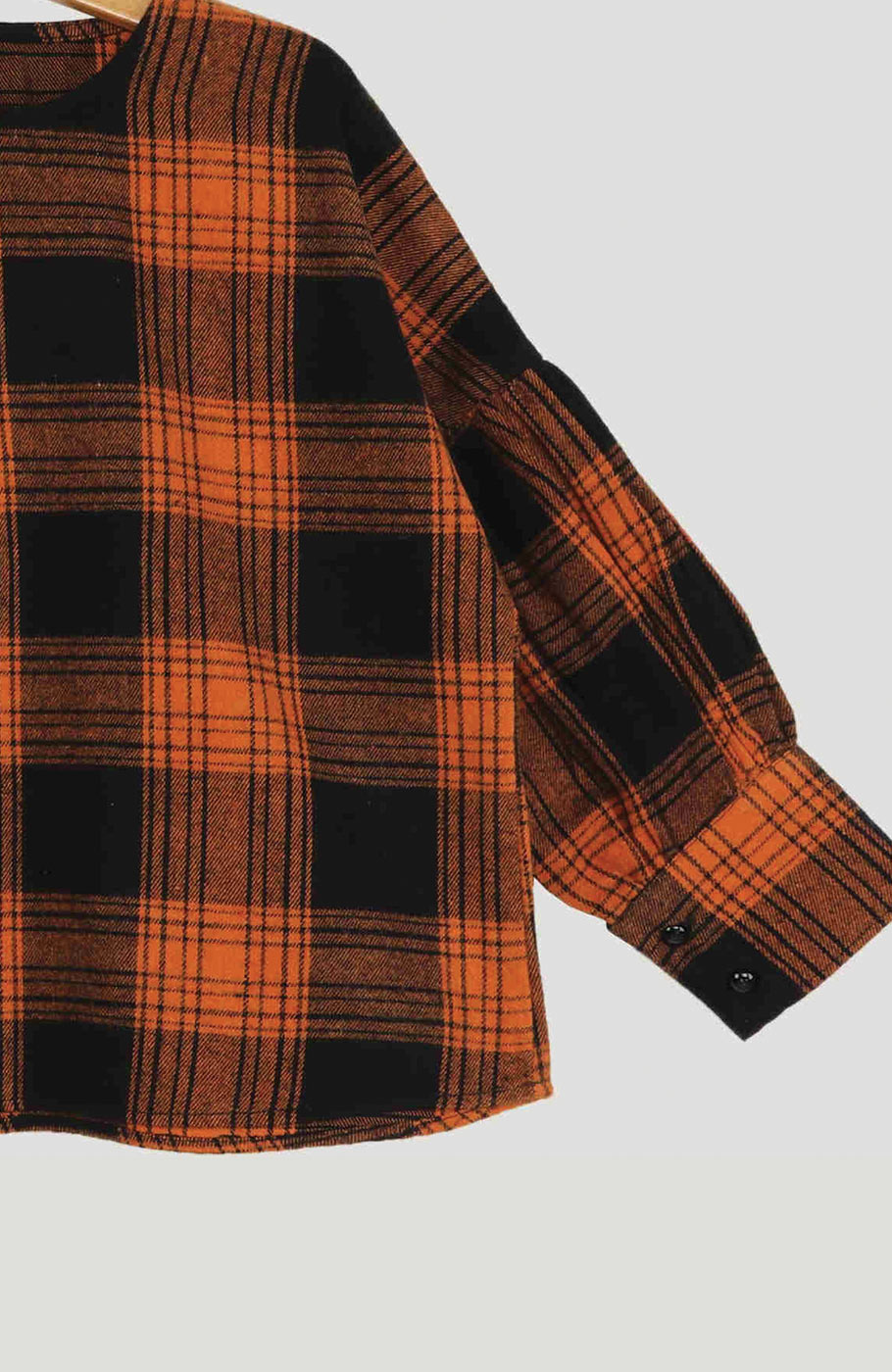 بلوز فلانل مچ چین دار