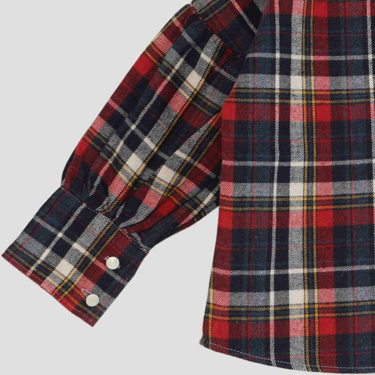 بلوز فلانل مچ چین دار