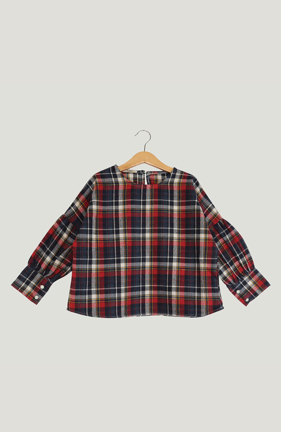 بلوز فلانل مچ چین دار