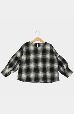 بلوز فلانل مچ چین دار