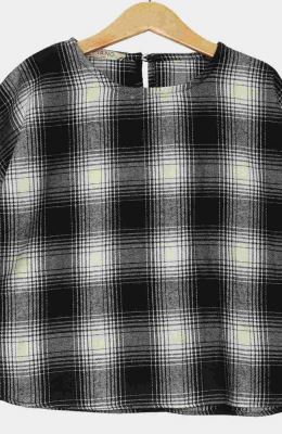 بلوز فلانل مچ چین دار