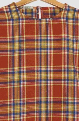 بلوز فلانل مچ چین دار