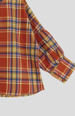 بلوز فلانل مچ چین دار