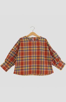 بلوز فلانل مچ چین دار