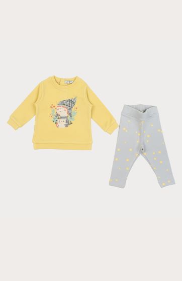 بلوز و لگ فاینریب دمپا چاک دار نوزادی بلوز و لگ فاینریب دمپا چاک دار نوزادی