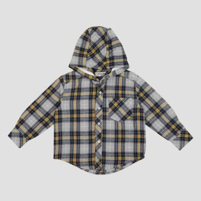 شومیز فلانل آستین بلند کلاه دار