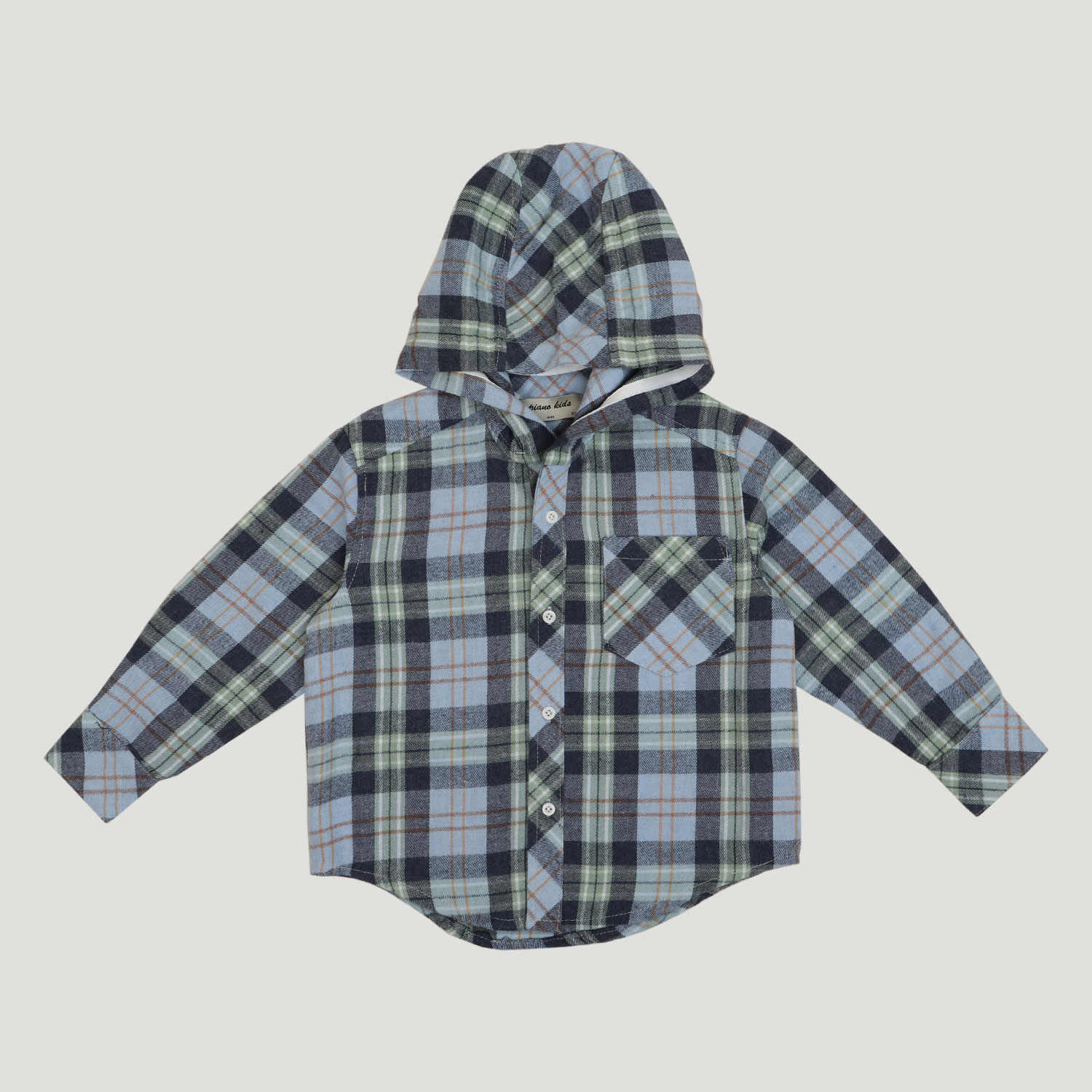 شومیز فلانل آستین بلند کلاه دار