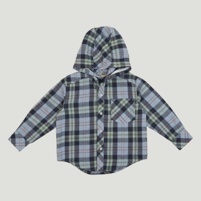 شومیز فلانل آستین بلند کلاه دار