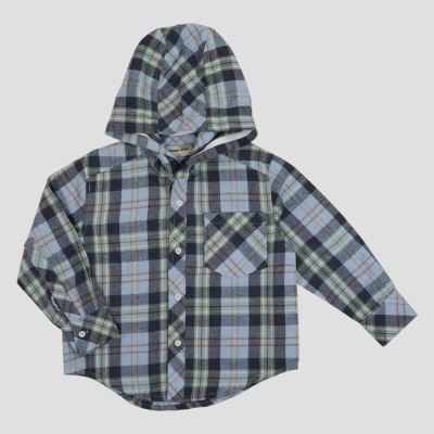 شومیز فلانل آستین بلند کلاه دار