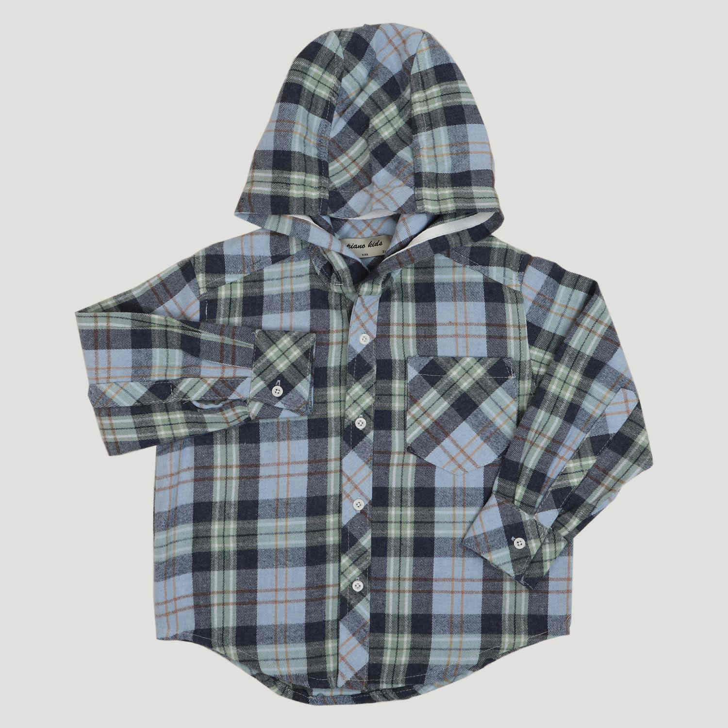 شومیز فلانل آستین بلند کلاه دار